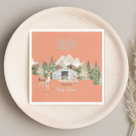 Erlebnis erwartet Burnt Orange Mountain Baby Showe Serviette