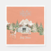 Erlebnis erwartet Burnt Orange Mountain Baby Showe Serviette (Vorderseite)