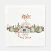 Erlebnis erwartet Burnt Orange Mountain Baby Showe Serviette (Vorderseite)