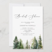 Erlebnis erwartet das immergrüne Waldland-Brautpar Einladung (Vorderseite)