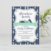 Erlebnis erwartet die Einladung zur Babydusche (Stehend Vorderseite)