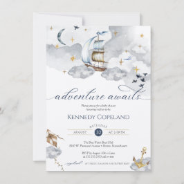 Erlebnis erwartet Dreamy Nautical Ship Baby Shower Einladung