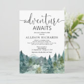 Erlebnis erwartet Dusche per Post rustikale Babydu Einladung (Stehend Vorderseite)