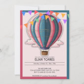 Erlebnis erwartet festliche Blue Pink Baby Dusche Einladung (Vorderseite)