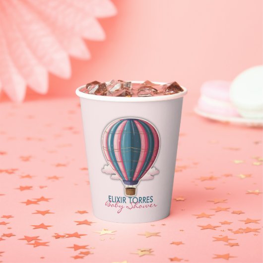 Erlebnis erwartet festliche Blue Pink Baby Dusche Pappbecher (Insitu)