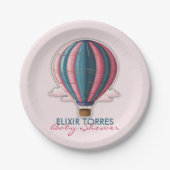 Erlebnis erwartet festliche Blue Pink Baby Dusche Pappteller (Vorderseite)