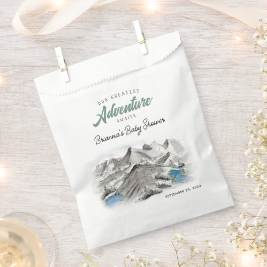 Erlebnis erwartet Forest Baby Shower Mountains Geschenktütchen (Ausgeschnitten)
