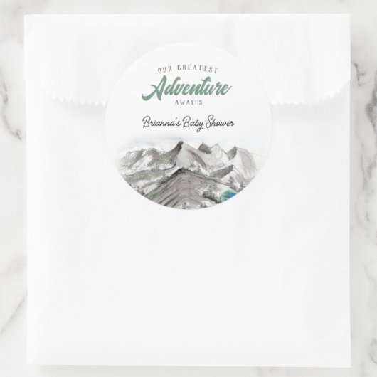 Erlebnis erwartet Forest Baby Shower Mountains Runder Aufkleber (Tasche)