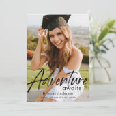 Erlebnis erwartet Foto Abschluss Einladung (Stehend Vorderseite)