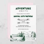 Erlebnis erwartet Geburtstag Einladung (Vorne/Hinten)