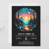 Erlebnis erwartet Glühwürmchen in den Wald zum Geb Einladung (Vorderseite)