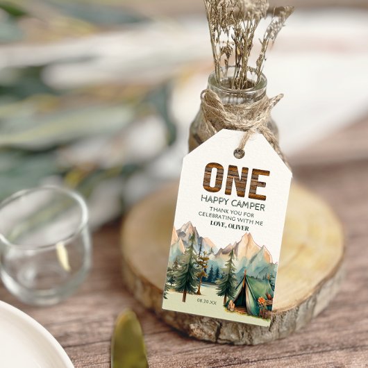 Erlebnis erwartet Happy Camper Geburtstag Vorzugst Geschenkanhänger