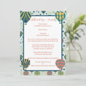 Erlebnis erwartet Hot Air Ballon Sage Baby Dusche Einladung (Stehend Vorderseite)