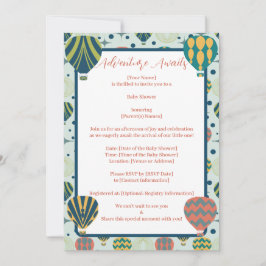 Erlebnis erwartet Hot Air Ballon Sage Baby Dusche Einladung