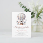 Erlebnis erwartet Koala Bear Balloon Baby Shower Postkarte (Stehend Vorderseite)