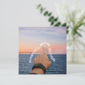 Erlebnis erwartet Michigan Mackinac Bridge Gruß Karte (Stehend Vorderseite)