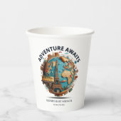 Erlebnis erwartet Moderne Globe Baby Dusche Papier Pappbecher (Vorderseite)