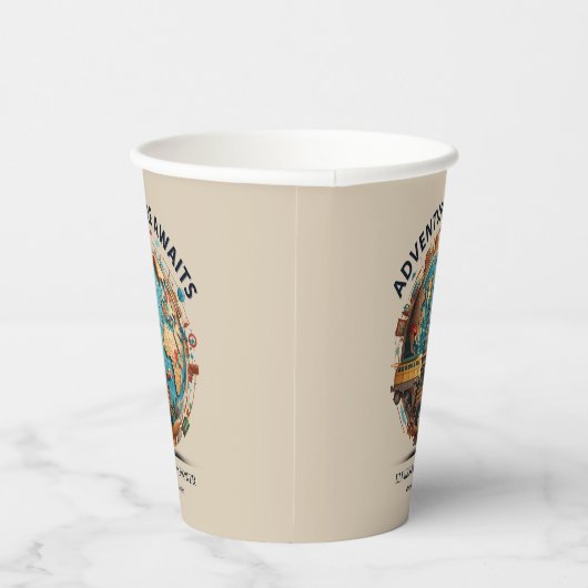 Erlebnis erwartet Moderne Globe Baby Dusche Papier Pappbecher (Rechts)