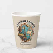 Erlebnis erwartet Moderne Globe Baby Dusche Papier Pappbecher (Vorderseite)