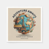 Erlebnis erwartet moderne Globe Baby-Dusche Serviette (Vorderseite)