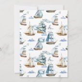 Erlebnis erwartet Nautical Segelschiff Baby Shower Einladung (Rückseite)