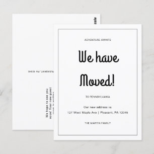 Erlebnis erwartet neue Ankündigung zur Adressenver Postkarte