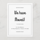 Erlebnis erwartet neue Ankündigung zur Adressenver Postkarte (Vorderseite)