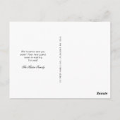 Erlebnis erwartet neue Ankündigung zur Adressenver Postkarte (Rückseite)