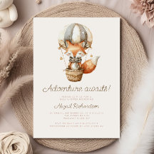 Erlebnis erwartet Niedliche Fox Balloon Baby Dusch