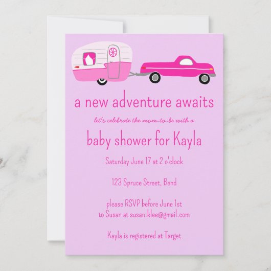 Erlebnis erwartet Niedliche Truck & Trailer BABY S Einladung (Vorderseite)