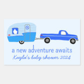 Erlebnis erwartet Niedliche Truck & Trailer BABY S Rechteckiger Aufkleber (Vorderseite)