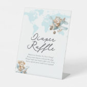 Erlebnis erwartet Niedliches Teddy Diaper Raffle-Z Sockelschild (Vorderseite)