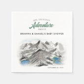 Erlebnis erwartet Paare Babyduschengebirge Serviette (Vorderseite)