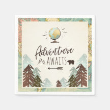 Erlebnis erwartet Paper Napkin Vintag Globe Reise