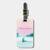 Erlebnis erwartet Pink Blue SUP Reise für Paar Gepäckanhänger (Vorderseite vertikal)