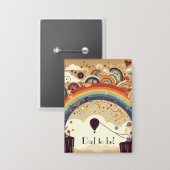 Erlebnis erwartet Regenbogen-Vater Button (Vorderseite/Rückseite)