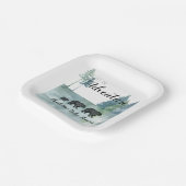 Erlebnis erwartet Rustic Bears Baby Dusche Pappteller (Gewinkelt)