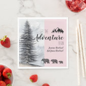 Erlebnis erwartet Rustikale Bären Pink Baby Dusche Serviette (Beispiel)