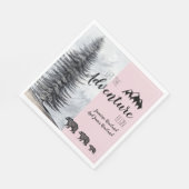 Erlebnis erwartet Rustikale Bären Pink Baby Dusche Serviette (Ecke)