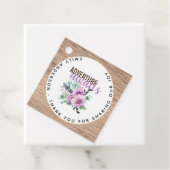 Erlebnis erwartet rustikale violette Blumen Babydu Geschenkanhänger (Beispiel)