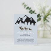 Erlebnis erwartet rustikale Woodland Elche Kinderd Einladungspostkarte (Stehend Vorderseite)