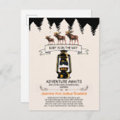 Erlebnis erwartet Rustikaler Wald Elche Einladungspostkarte (Vorne/Hinten)