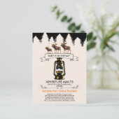 Erlebnis erwartet Rustikaler Wald Elche Einladungspostkarte (Stehend Vorderseite)