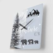 Erlebnis erwartet Rustikales Kinderzimmer der Wald Quadratische Wanduhr (Winkel)