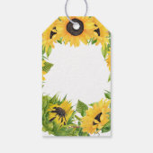 Erlebnis erwartet Rustikales Sonnenblumen-Brautpar Geschenkanhänger (Rückseite)