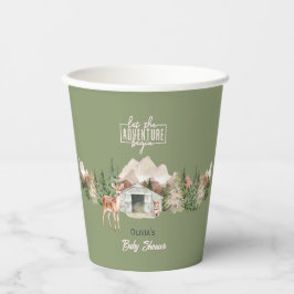 Erlebnis erwartet Sage Green Mountain Baby Dusche Pappbecher