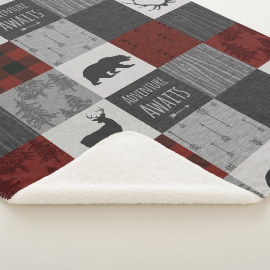 Erlebnis erwartet Sherpa Blanket - Rot/Grau Sherpadecke (3/4)