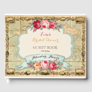 Erlebnis erwartet Vintage Rose der Weltkarte Gästebuch