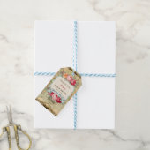 Erlebnis erwartet Vintage Rose der Weltkarte Geschenkanhänger (Mit Garn)