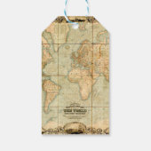 Erlebnis erwartet Vintage Rose der Weltkarte Geschenkanhänger (Rückseite)